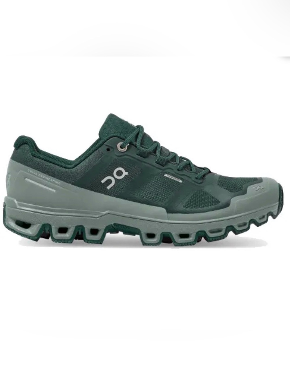 On Cloudventure Waterproof Trail Runners in Juniper/Sea